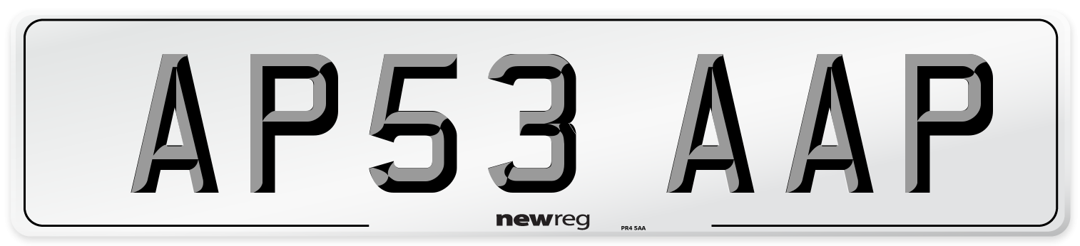 AP53 AAP Number Plate from New Reg